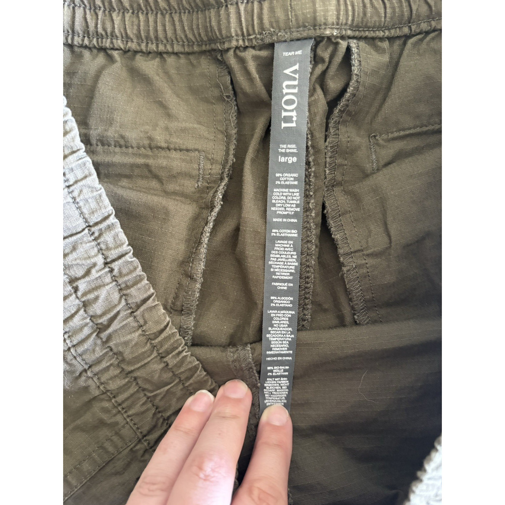 Vuori Women's Vintage Ripstop Shorts Raw Hem Athletic Hiking Shorts Green Size L - Picture 3 of 10